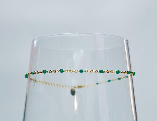 GREEN TINY DOTS BRACELET