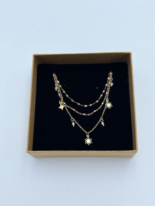 TRIPLE GOLD STAR NECKLACE