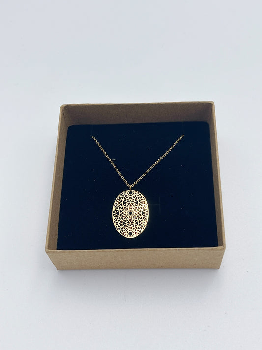 GOLD NECKLACE WITH LARGE PENDANT