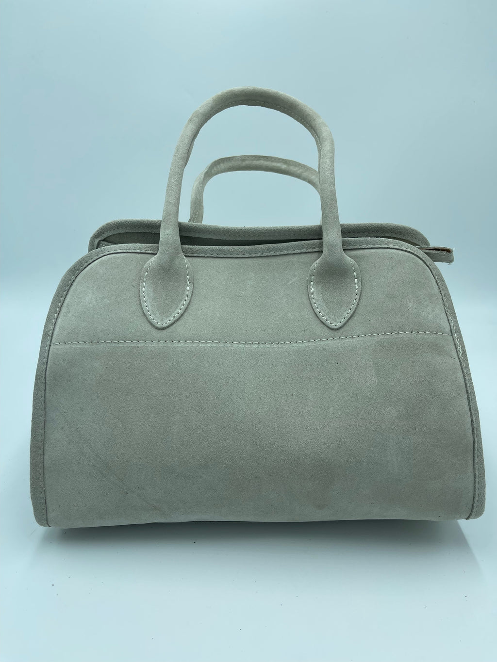 SUEDE HANDLES BAG TAUPE