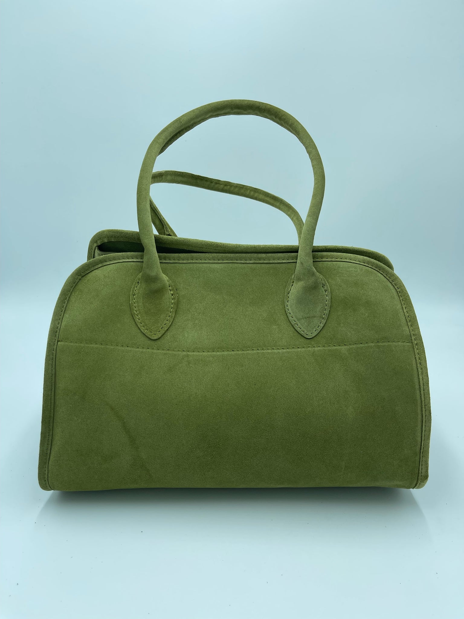 SUEDE HANDLES BAG GREEN