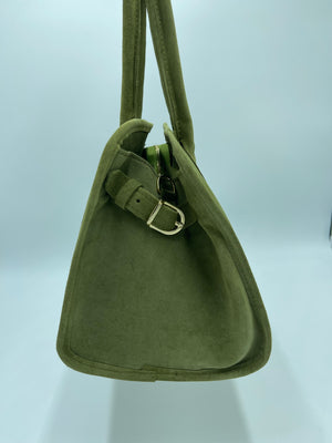 SUEDE HANDLES BAG GREEN