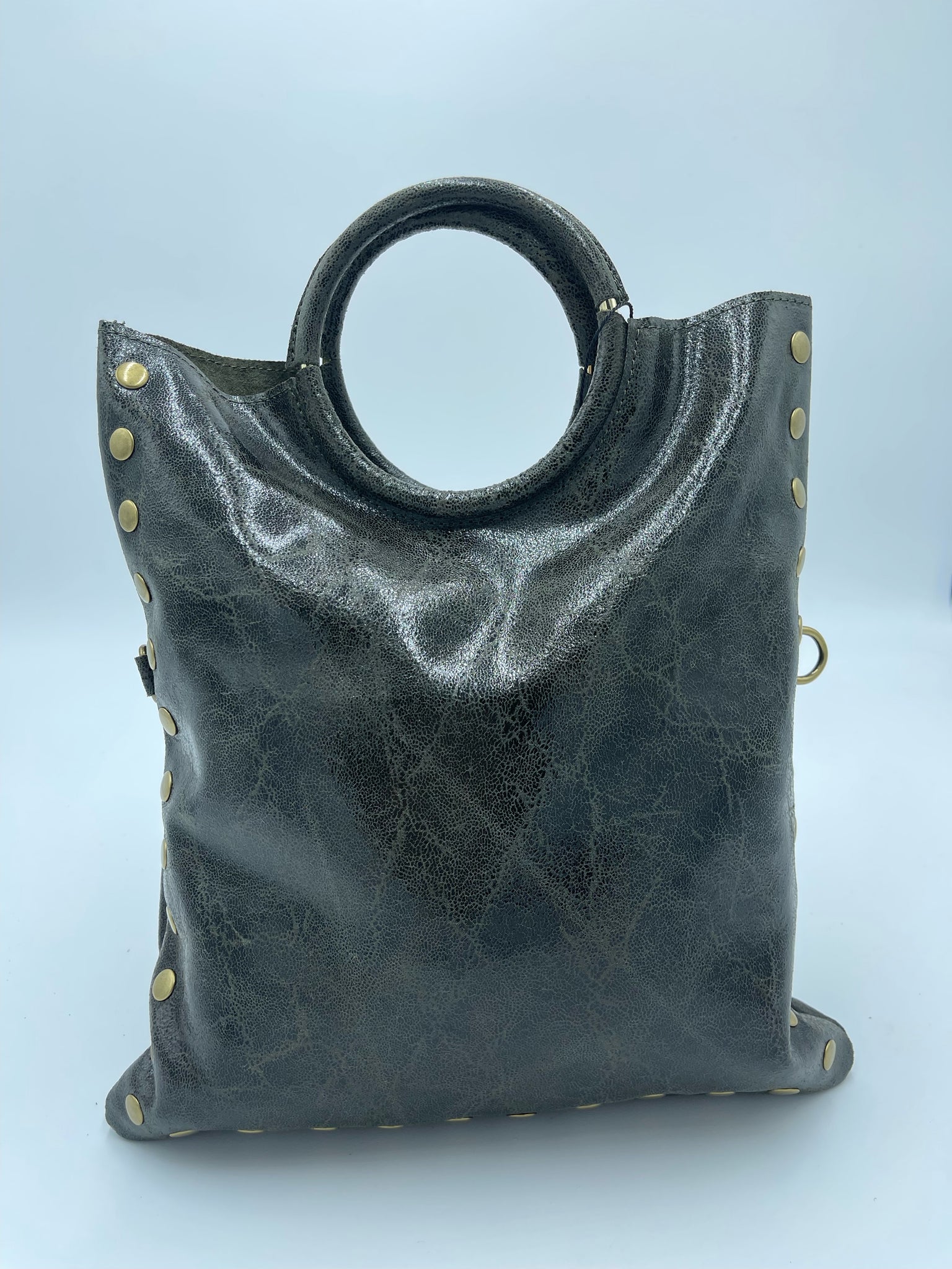 STUDDED HANDLE BAG GREEN