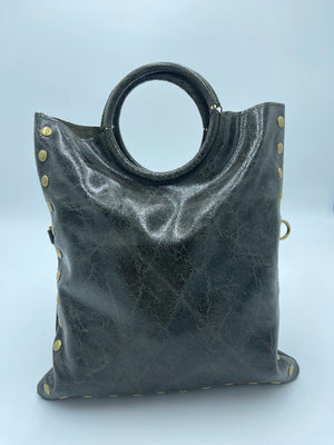 STUDDED HANDLE BAG GREEN