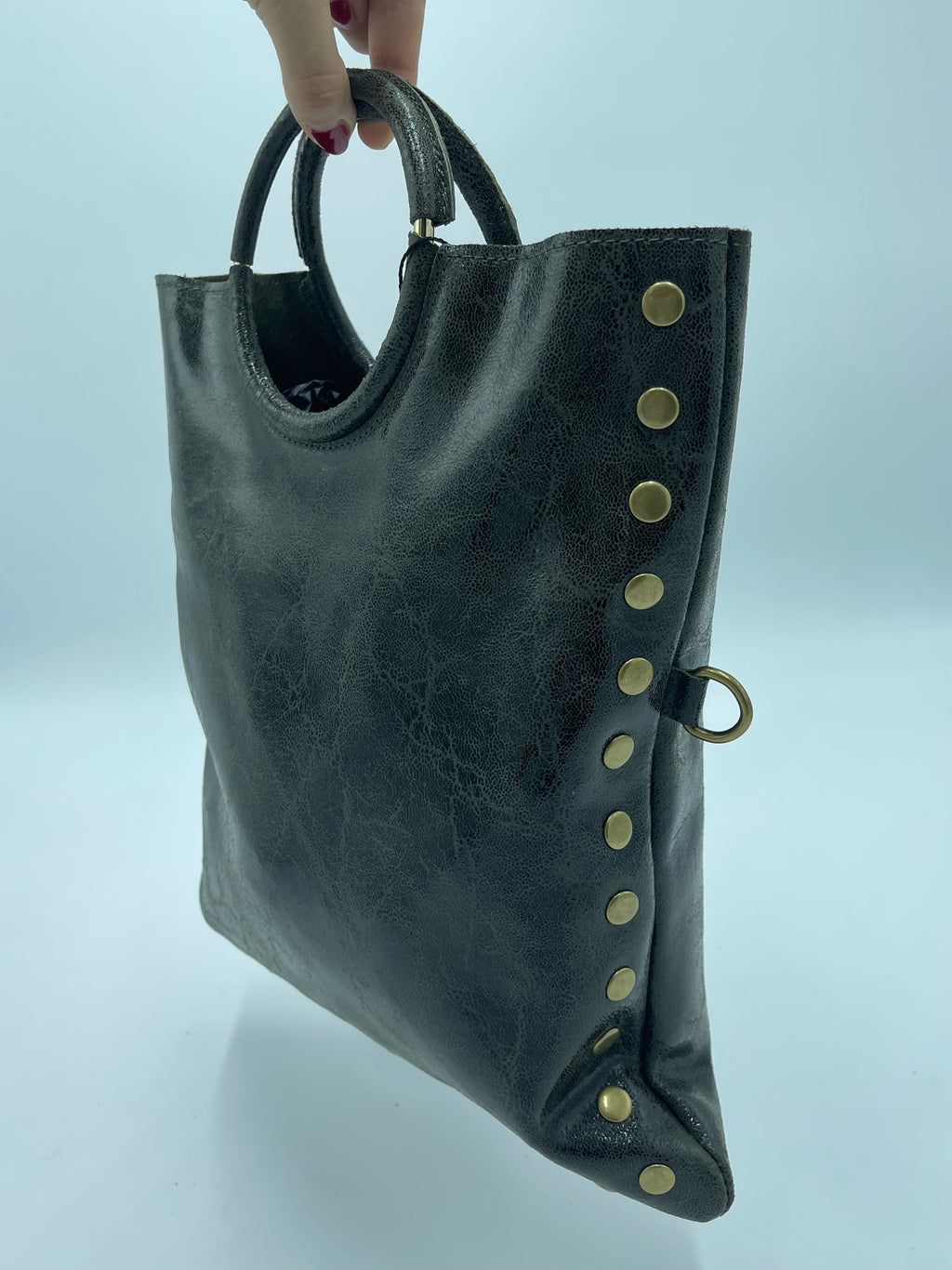 STUDDED HANDLE BAG GREEN