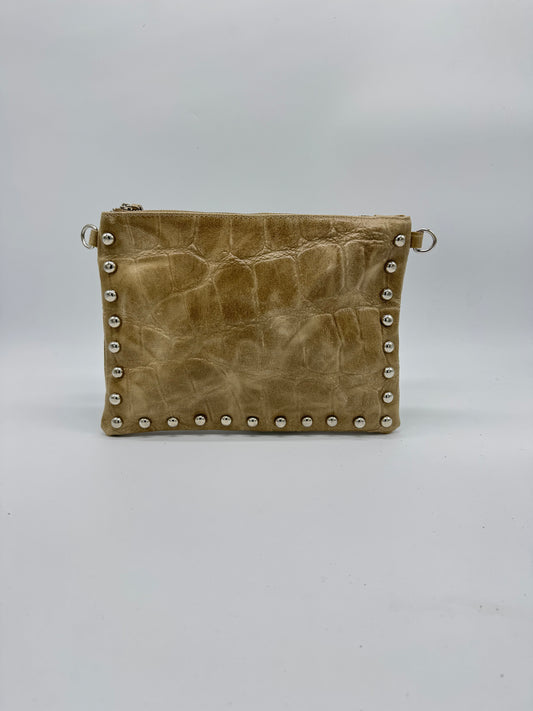 BEIGE STUDS CLUTCH