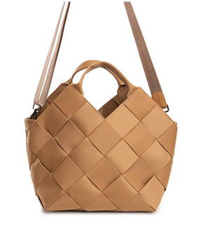 PARIS S BEIGE DIAMONDS BRAIDED NEOPRENE BAG