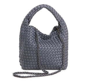 LONDON S GREY BRAIDED NEOPRENE SACK BAG