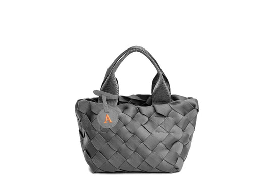 JACKIE GREY BRAIDED NEOPRENE BAG