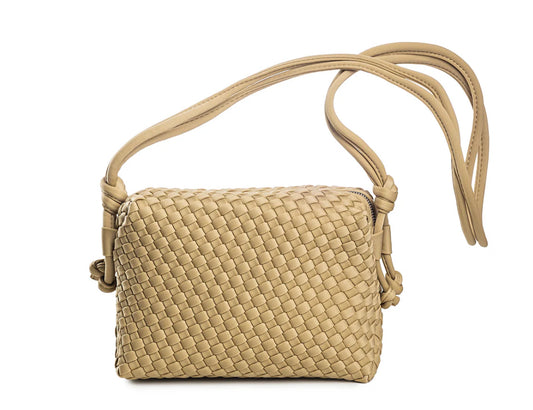 BOMBONERA BEIGE BRAIDED NEOPRENE BAG