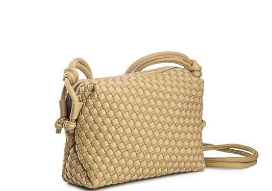 BOMBONERA BEIGE BRAIDED NEOPRENE BAG