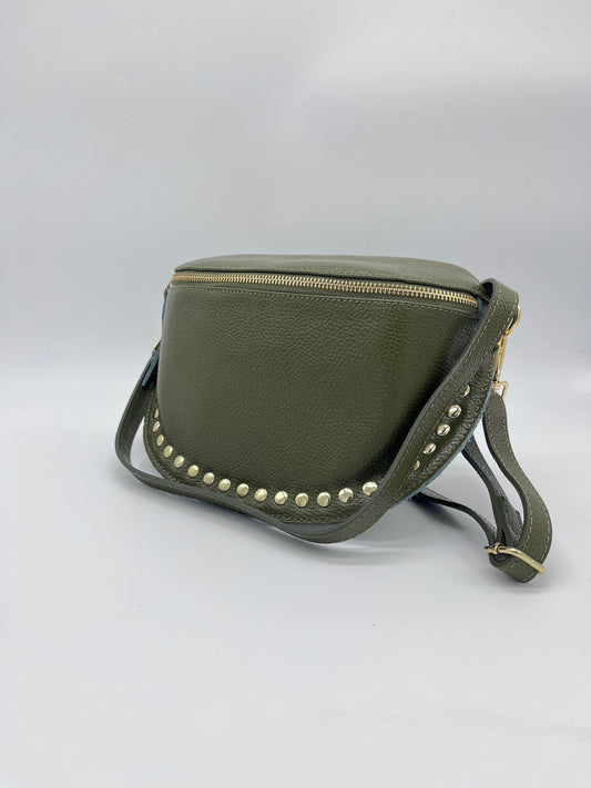 KAKI STUDDED CROSSBODY