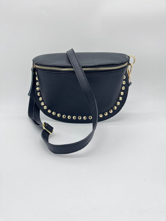 BLACK STUDDED CROSSBODY