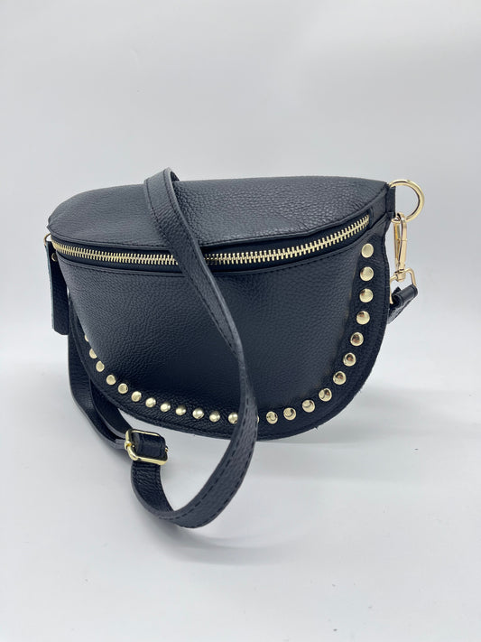 BLACK STUDDED CROSSBODY