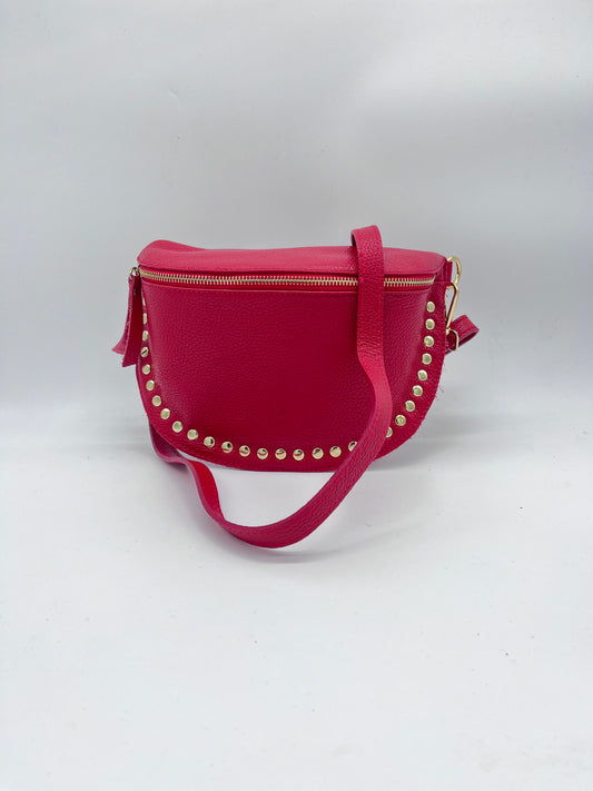 RED STUDDED CROSSBODY