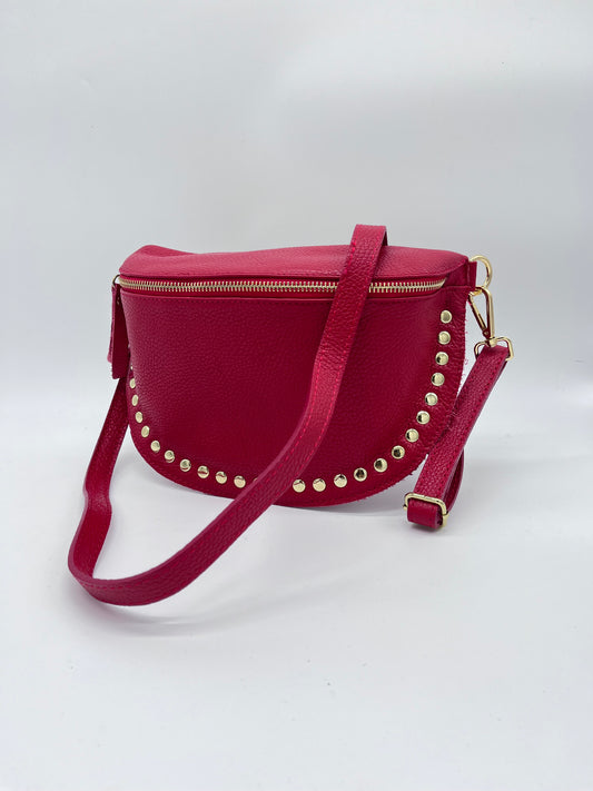 RED STUDDED CROSSBODY