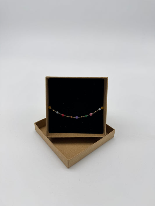 GOLD MULTICOLOR TINY BRACELET WITH DOTS