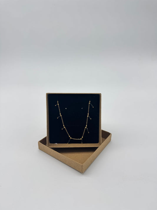 GOLD BLACK CHARMS NECKLACE