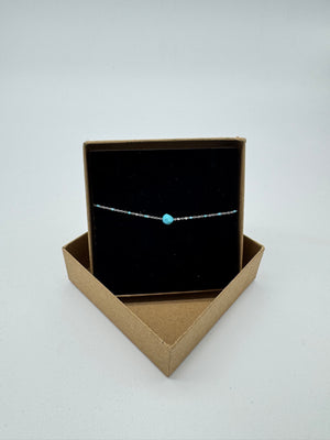 SILVER TINY TURQUOISE STONE BRACELET