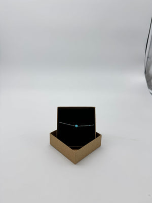 SILVER TINY TURQUOISE STONE BRACELET
