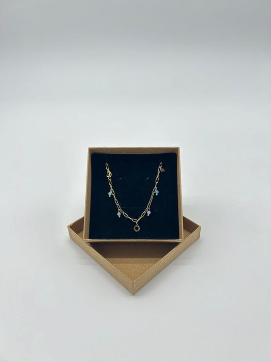 GOLD NECKLACE WITH BLUE LITTLE DARLING