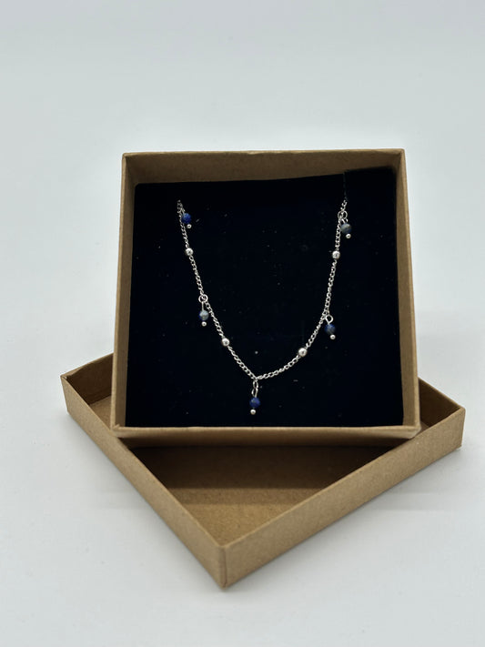 SILVER NECKLACE WITH BLUE TEARS