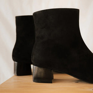 SILVIA BLACK SUEDE HEEL 4CM