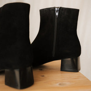 SILVIA BLACK SUEDE HEEL 4CM