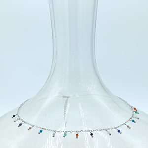 SILVER COLORED TEARS NECKLACE