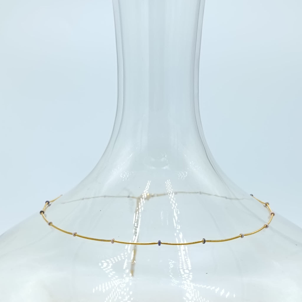 GOLD PURPLE BEADS NECKLACE