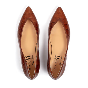 BÁRBARA BALLERINA  BROWN COCO EFFECT LEATHER