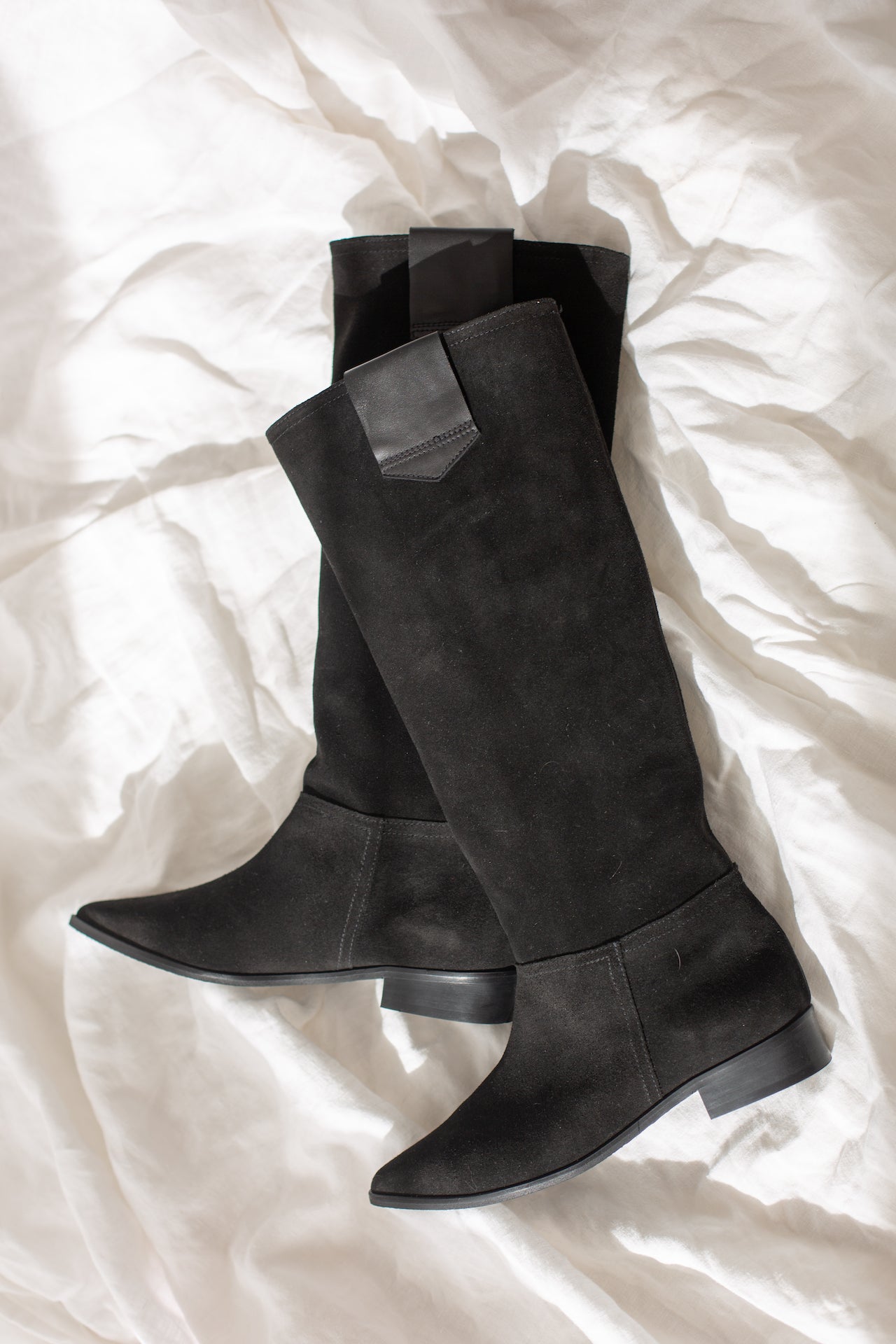 GLORIA BOOTS BLACK SUEDE HEEL 2CM