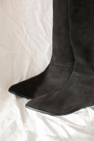 GLORIA BOOTS BLACK SUEDE HEEL 2CM