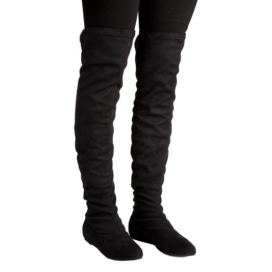 PAULA XXL MUSKETEER BOOT BLACK SUEDETTE