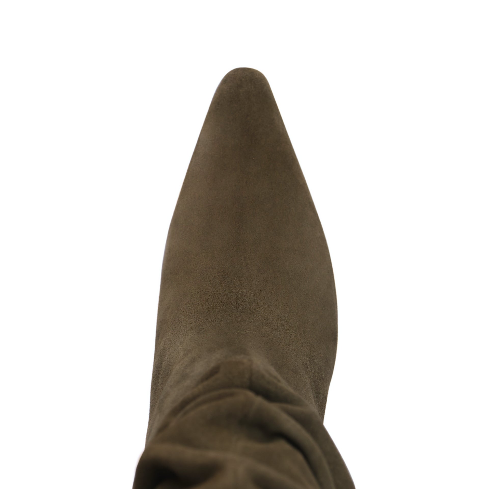OSCAR BOOTIE KHAKI SUEDE MIDI HEEL 5CM