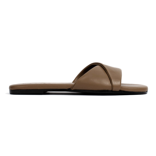 PETRA FLAT SANDALS TAUPE LEATHER