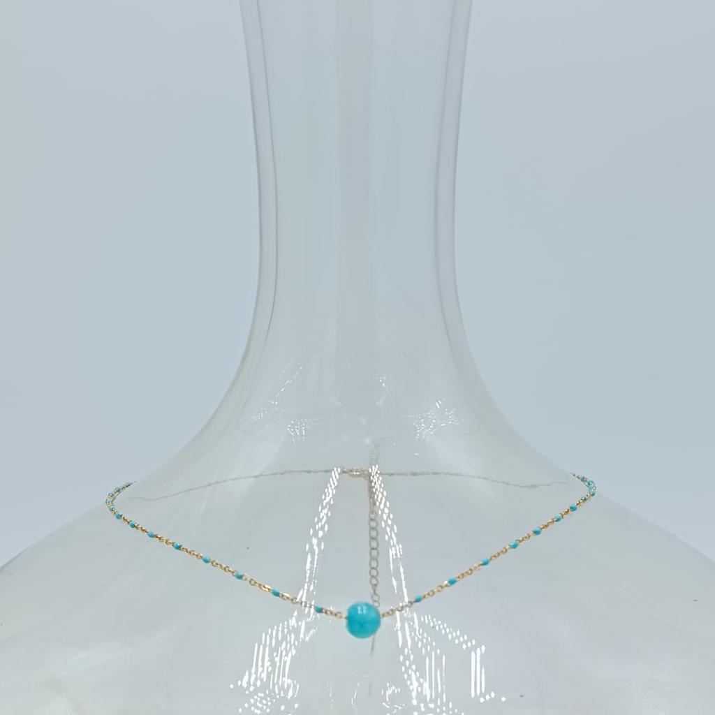 GOLD BLUE STONE NECKLACE