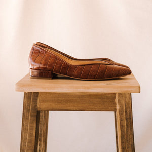 BÁRBARA BALLERINA  BROWN COCO EFFECT LEATHER