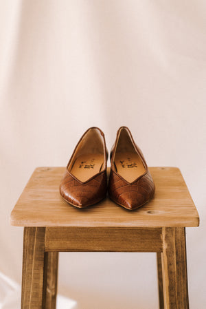 BÁRBARA BALLERINA  BROWN COCO EFFECT LEATHER