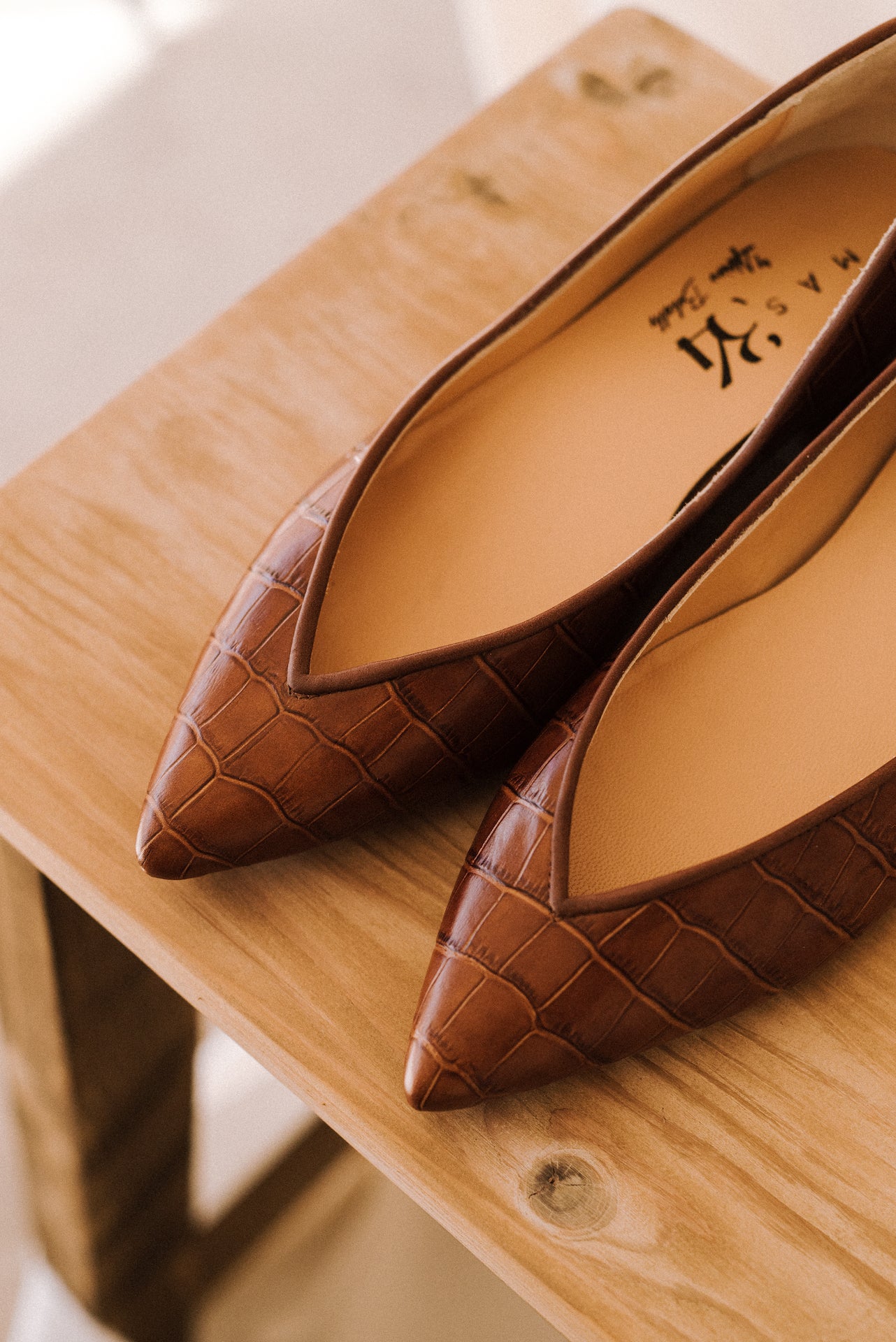 BÁRBARA BALLERINA  BROWN COCO EFFECT LEATHER
